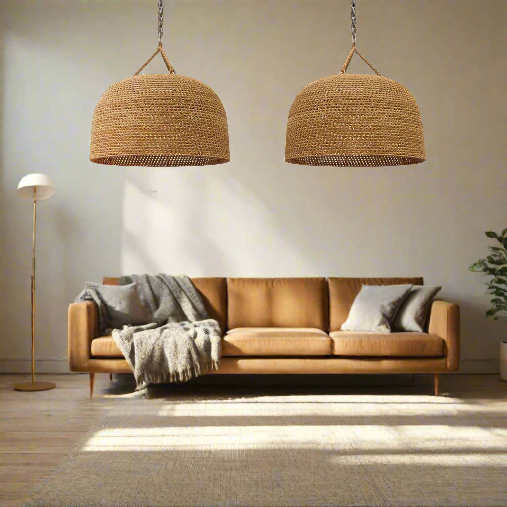 Natural Shadow Rattan Japandi Pendant Light T2054