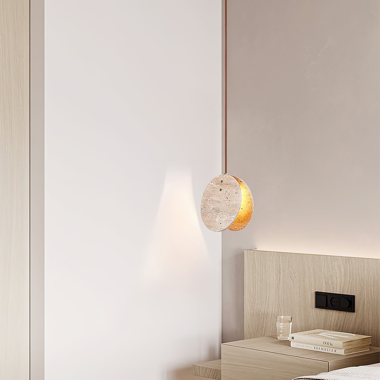 Stone Textured Disc Pendant Light G60
