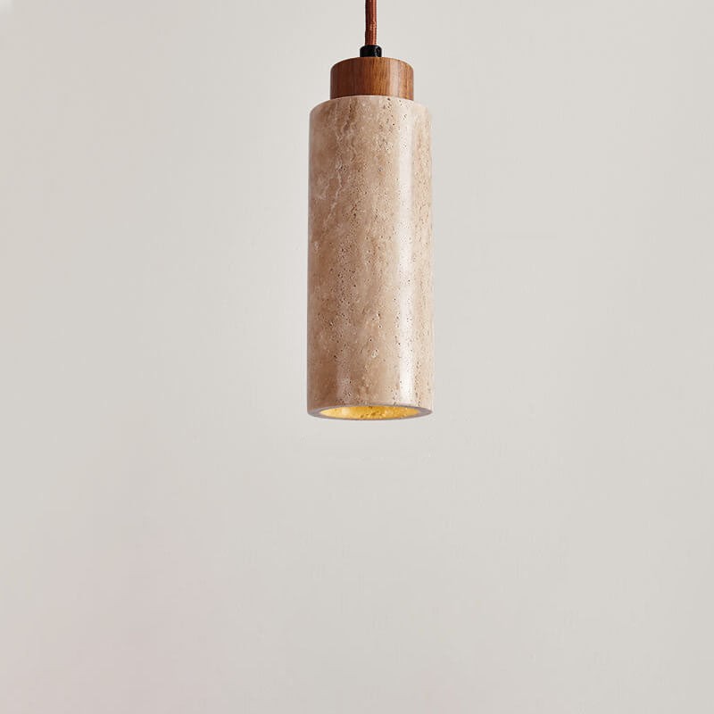 Wabi Sabi Solid Wood Stone Pendant Light G32