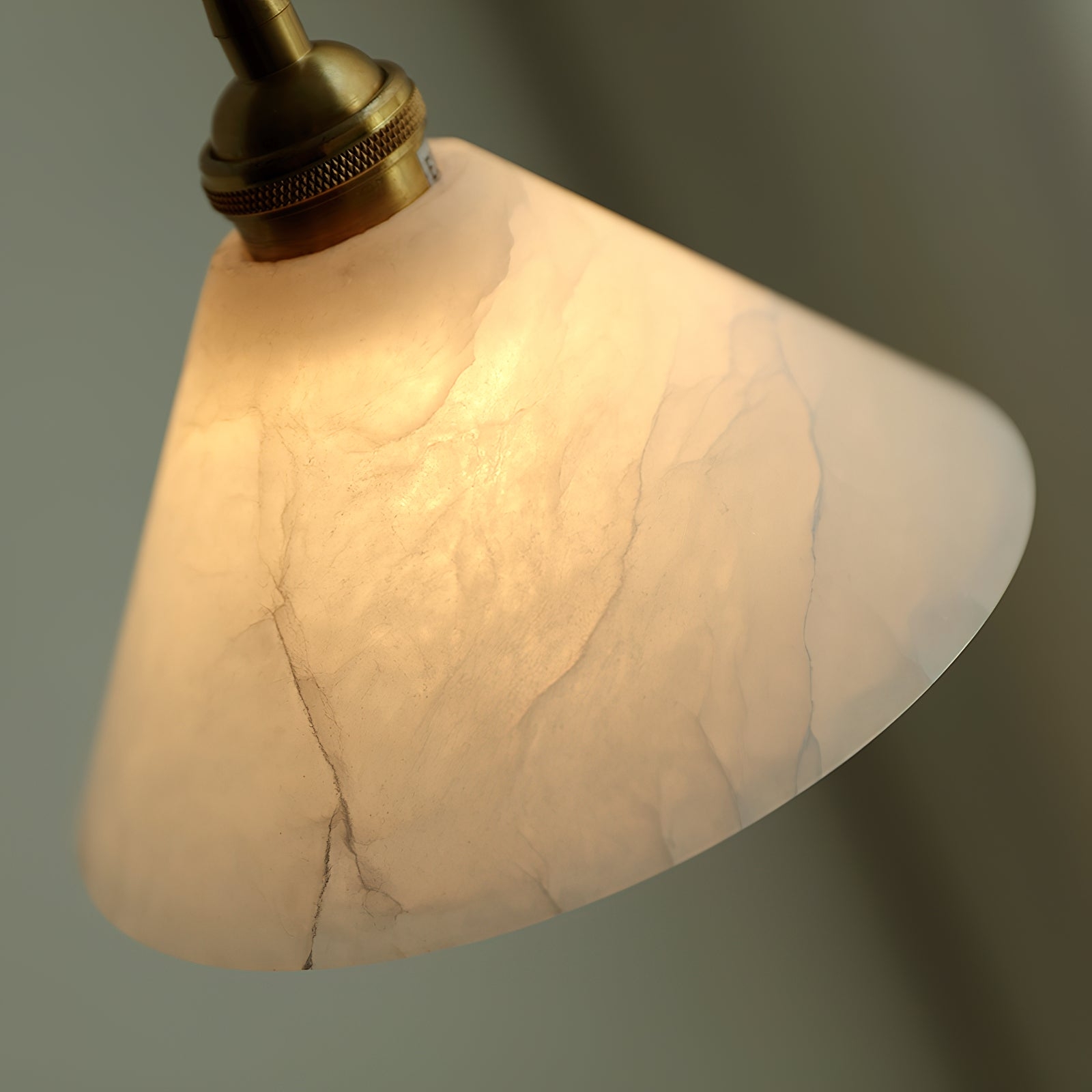 Conical Brass Alabaster Pendant Lamp T1649