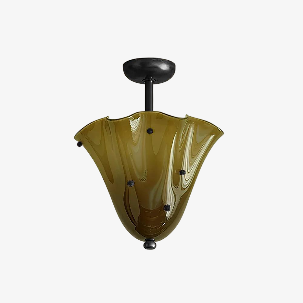 Bellina Petal Fold Glass Ceiling Light - Artistic Fixture for Bedroom T282