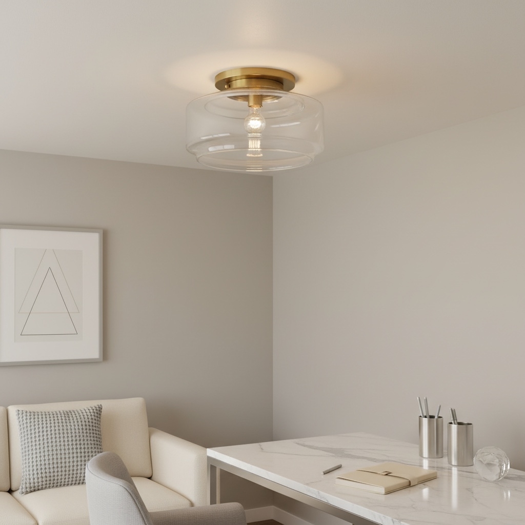 Ulavione Clean Rounded Profile Ceiling Lamp - Timeless Flush Mount for Kitchen T1080