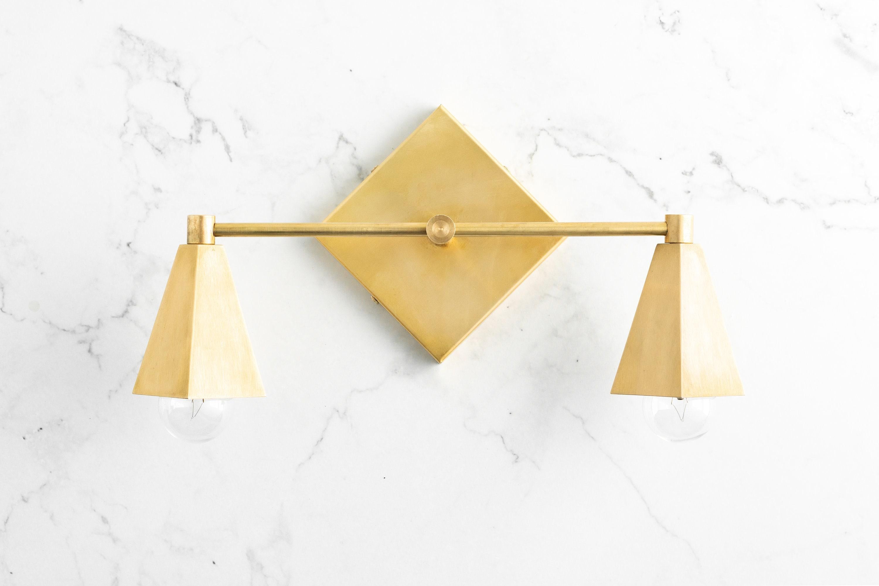 Ornato Luxe Geometric Vanity Light - Solid Brass Art Deco Bathroom Lighting T348