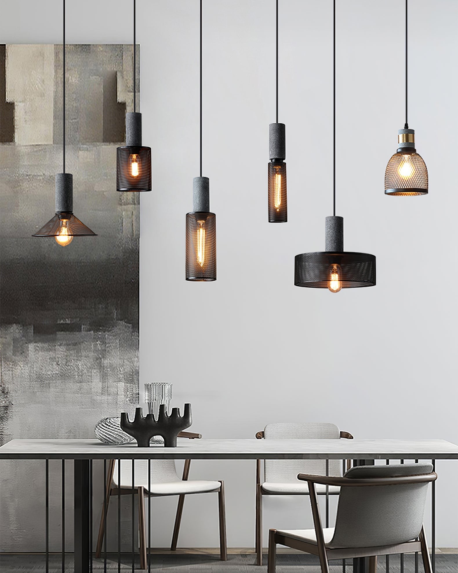 Cement Mesh Pendant Light M566