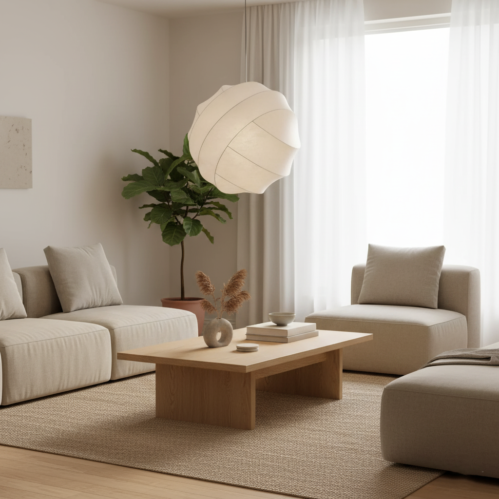 Wabi Sabi Silk Ball Japandi Pendant Light T2107