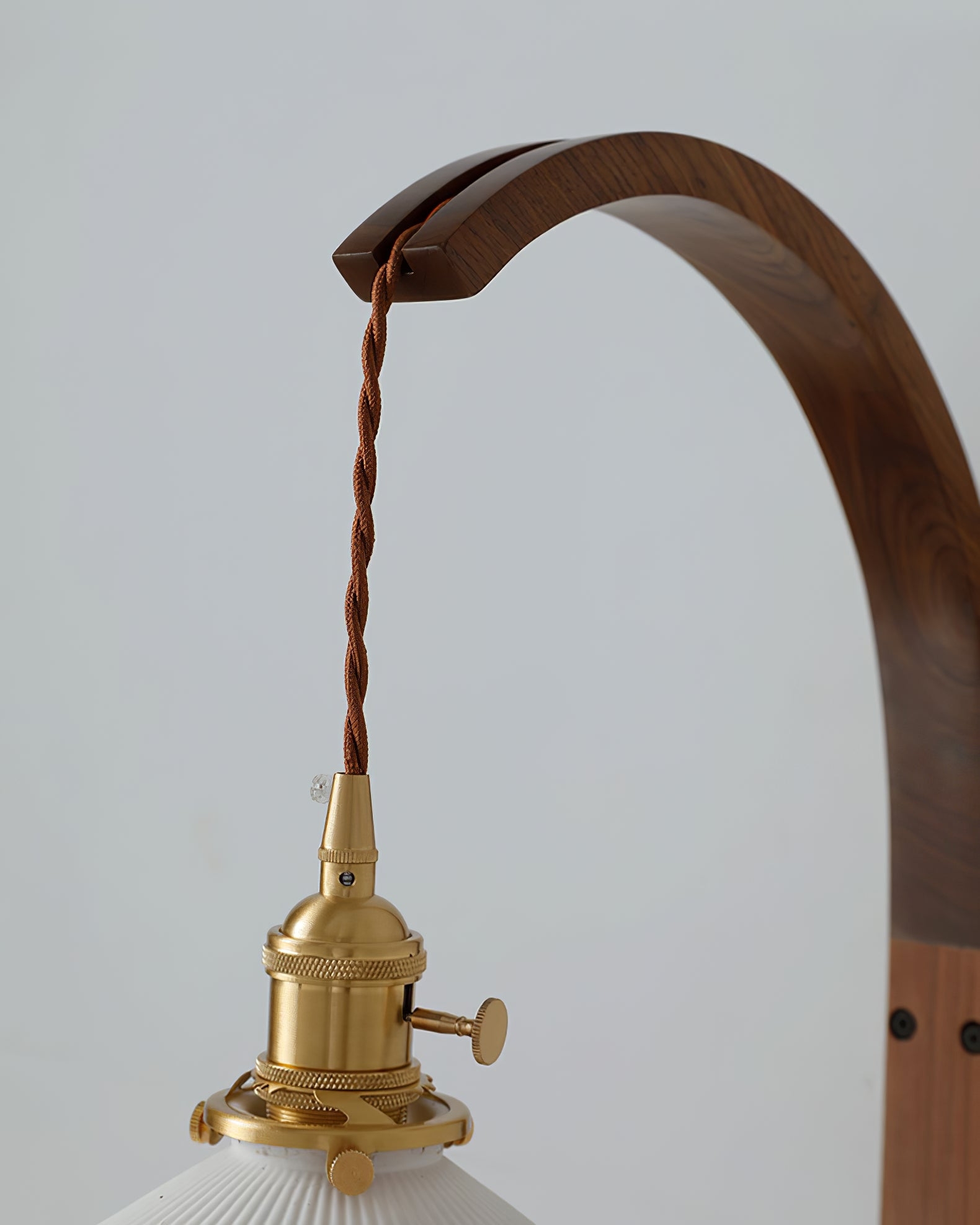 Curved Walnut Ceramic Plug-in Wall Light T1722