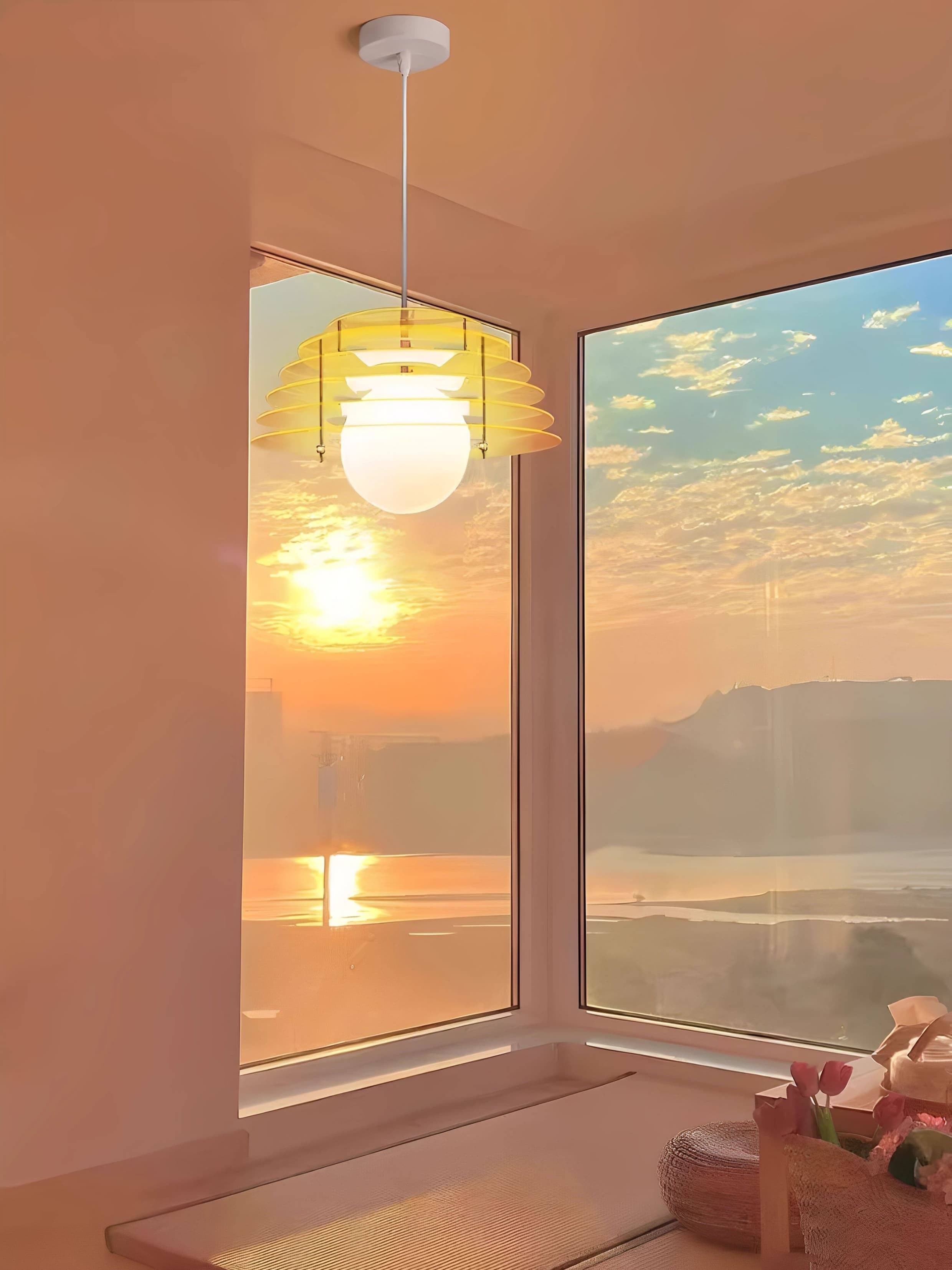 Sunrise Pendant Light – Ambient Pendant With Bauhaus Memphis Geometry G105
