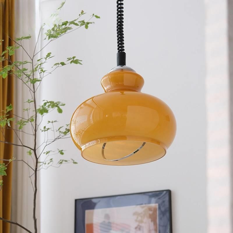 Lunea Nordic Adjustable Retro Cream Glass Pendant Light T2179