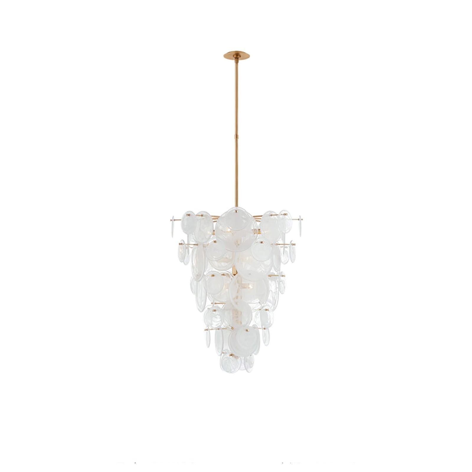Brass Discs Cascading Chandelier M471