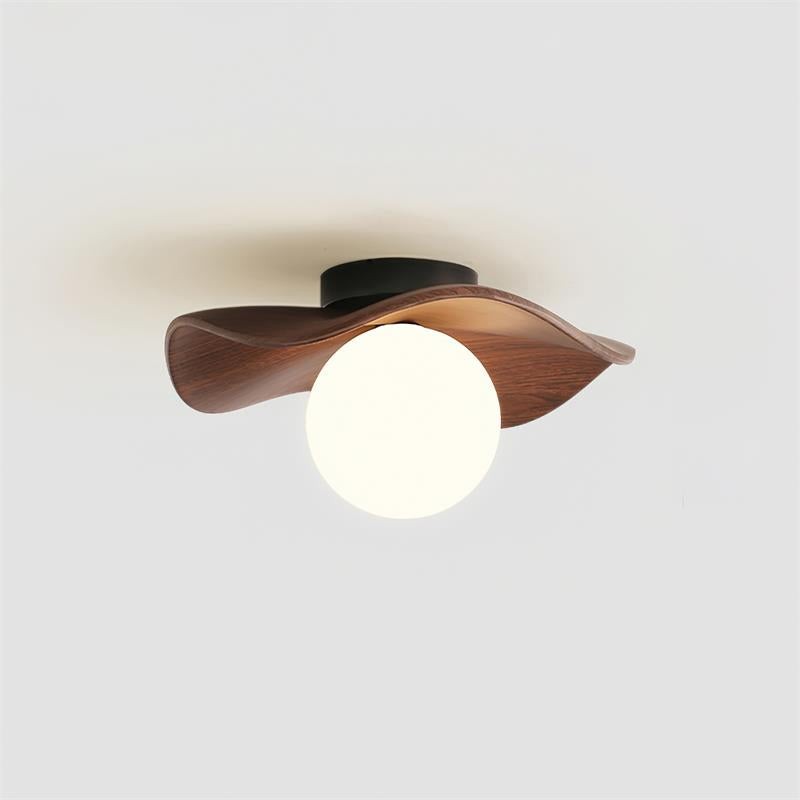Ruffled Wood Grain Ceiling Light P021