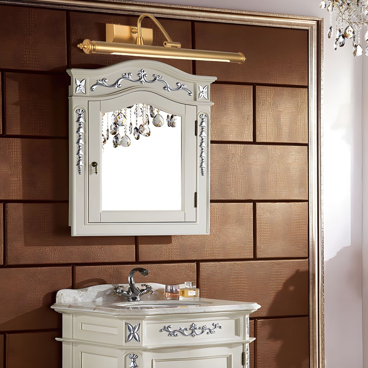 Mirror Front LED Brass Wall Lamp M556