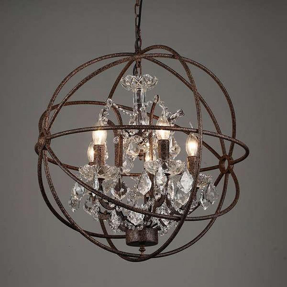 Retro Rust Iron Cage chandelier