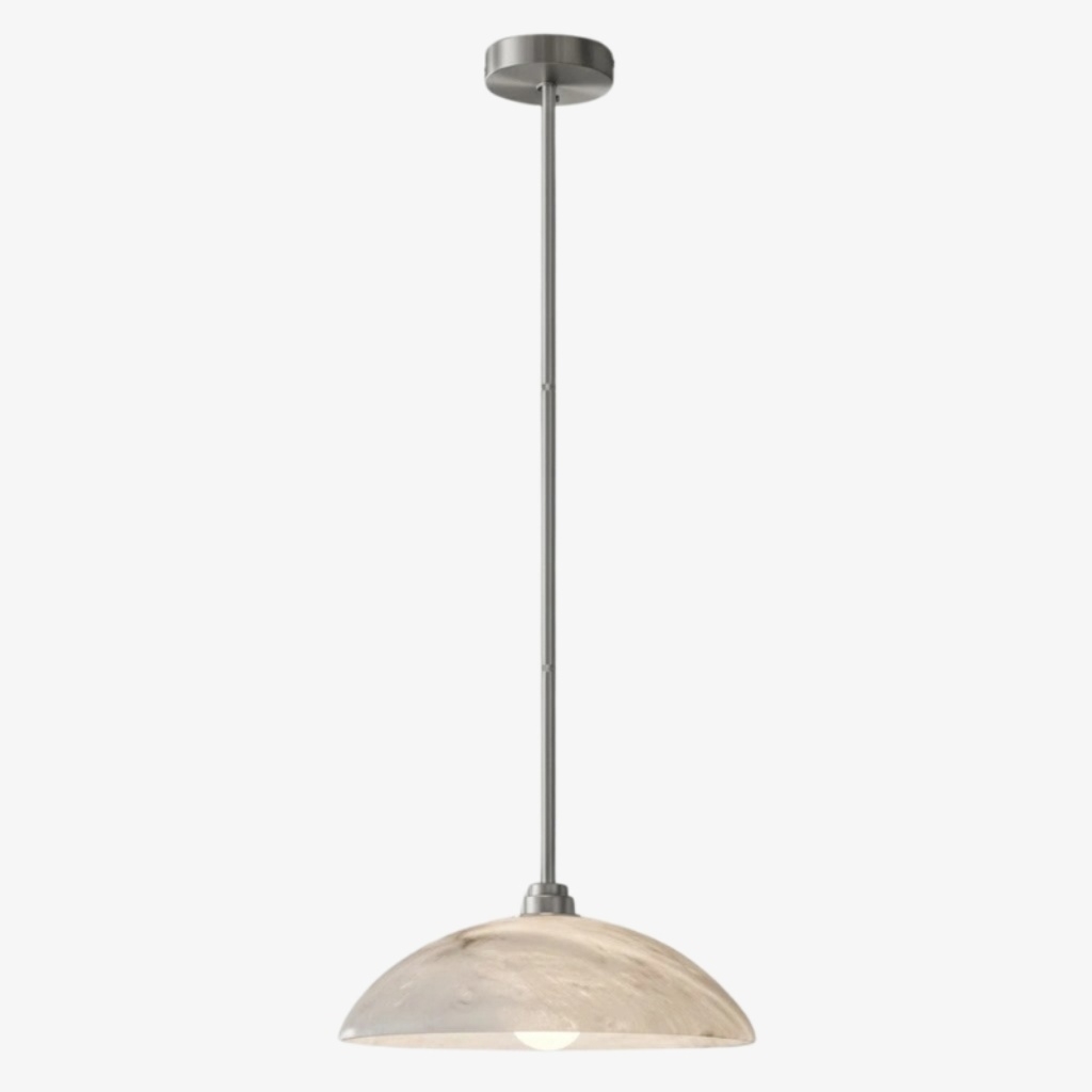 Alariv Elegant  Alabaster Dome Pendant Light - Modern Stone Lighting for Dining or Living T1160