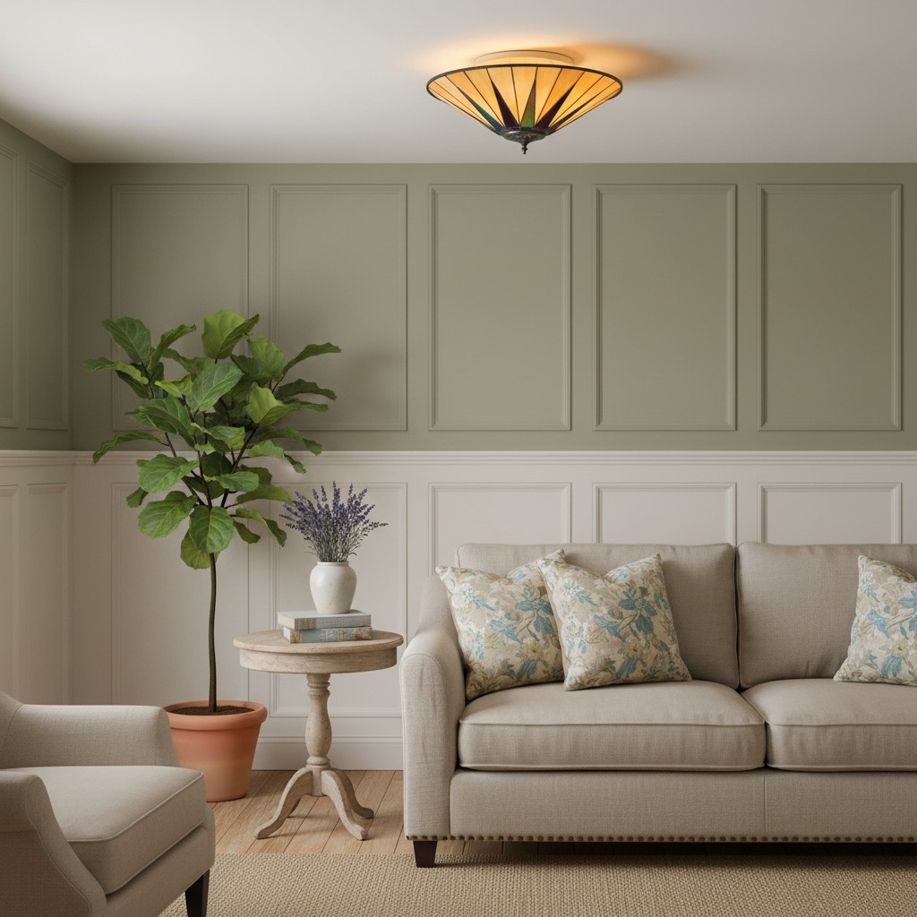 TF Dark Star Geometric Star Ceiling Light - Tiffany Style for Hallway T637