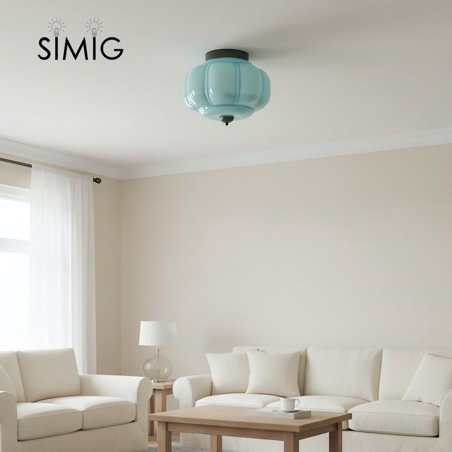 Eloise Ceiling Light - Elegant Retro Brass Ceiling Light for Living Room G55