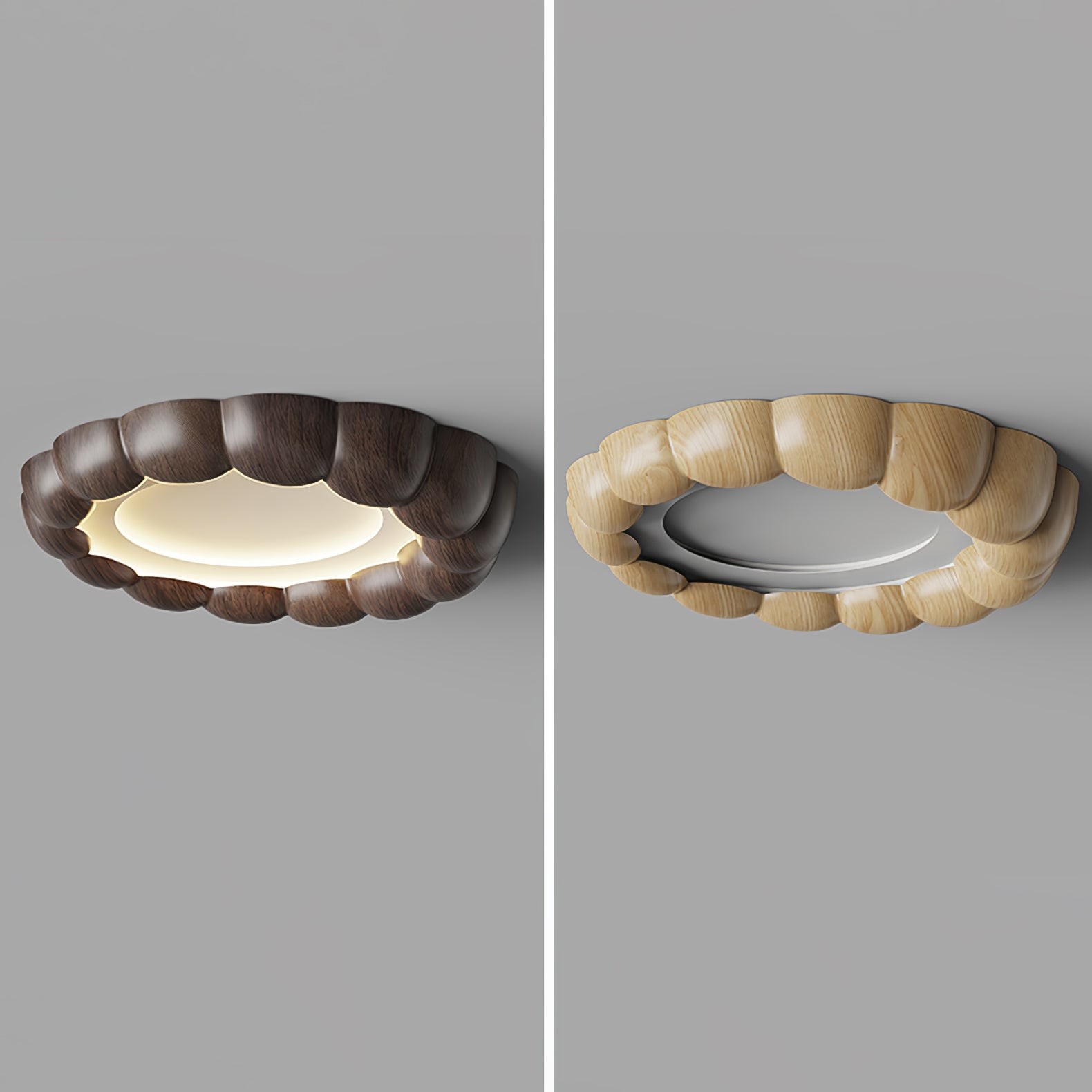 Faux Wood Ripple Ceiling Lamp M456