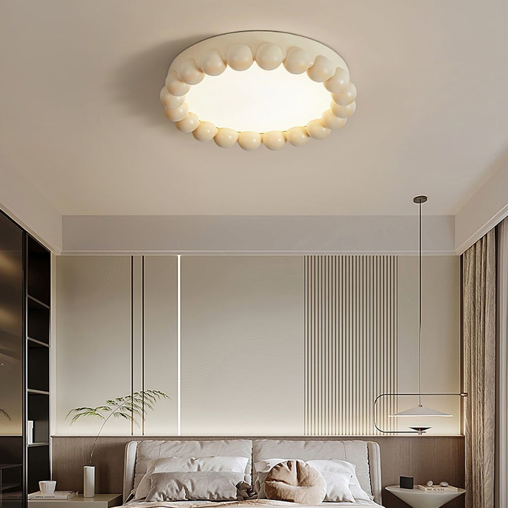 Sleek Flush Resin Ceiling Lamp — Comfortable Ambient Light S218