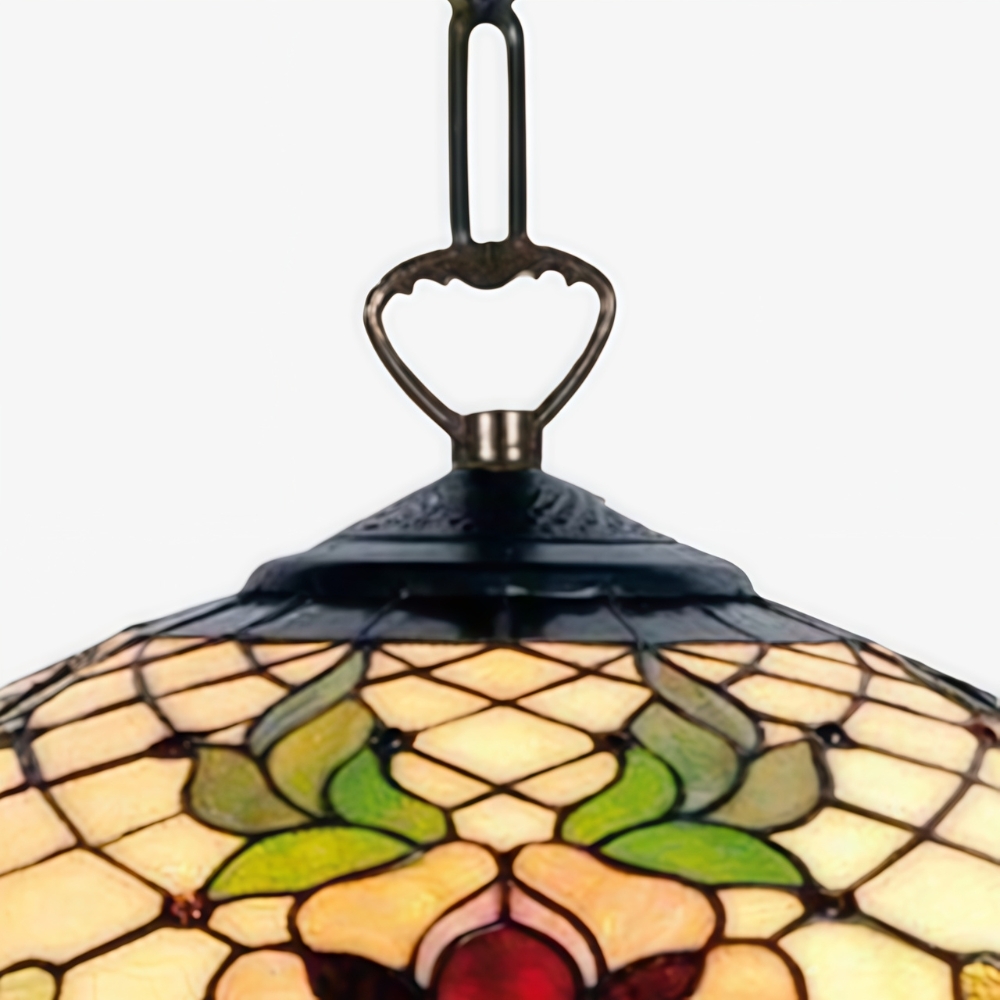 TF Angelique Stained Glass Pendant Lamp - Colorful Mosaic Shade Small Pendant Classic Decorative T909