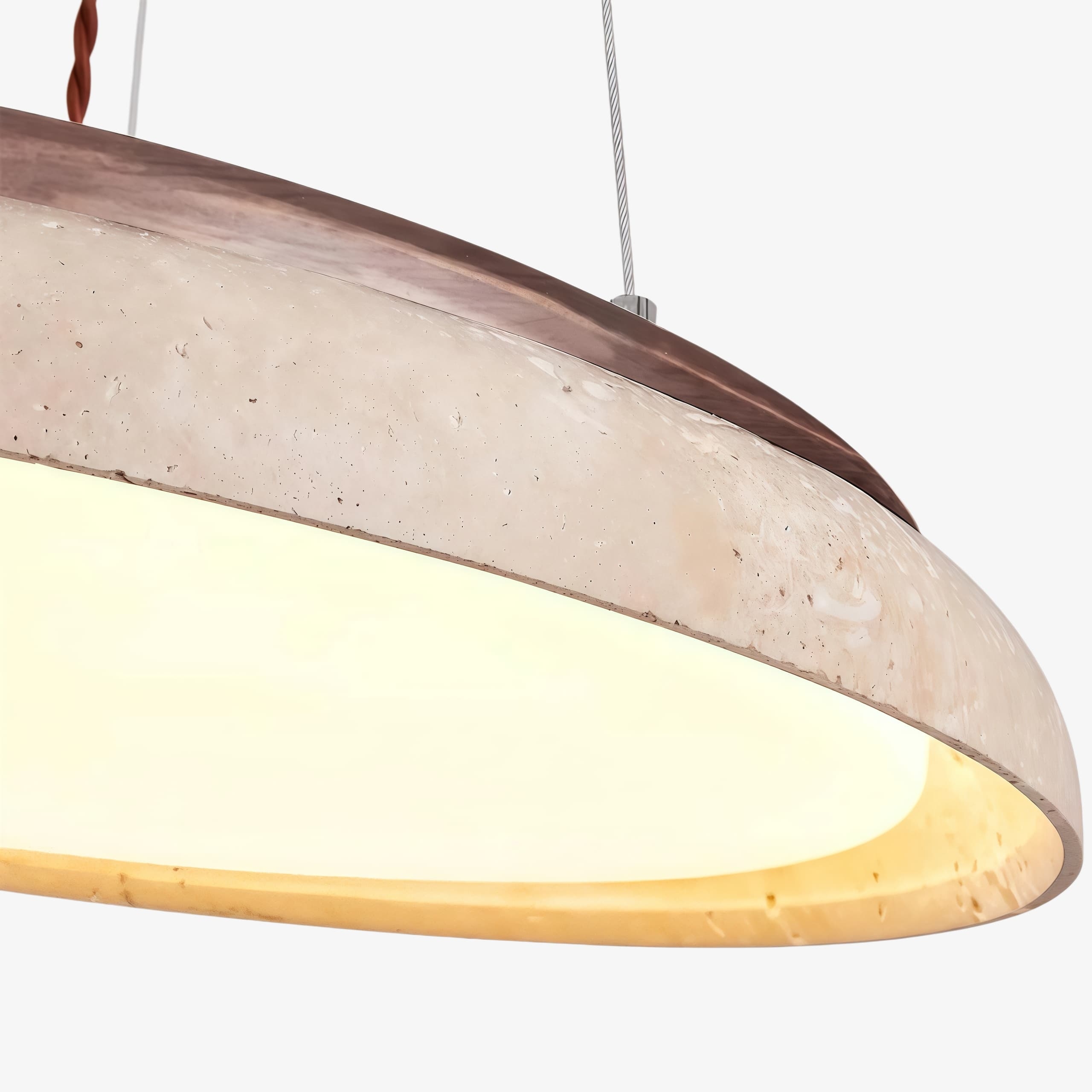 Torvella Travertine Ring Pendant Light - Minimalist Sculptural Lamp for Modern Interiors T1133