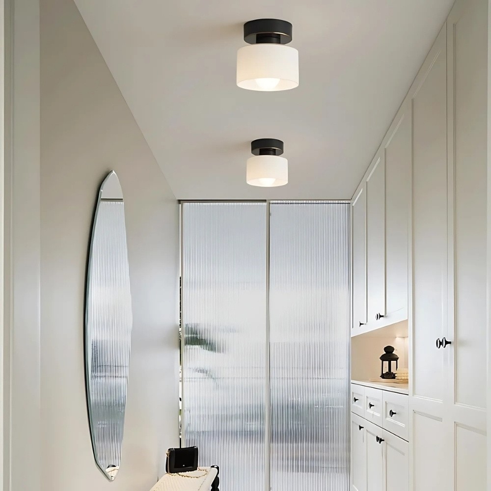 Morandi Cylinder Glass Ceiling Light – Colorful Touch For Hallway Spaces S216