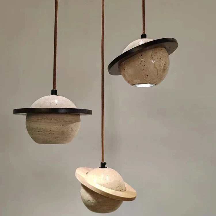 Travertine Planet Pendant Light T2151