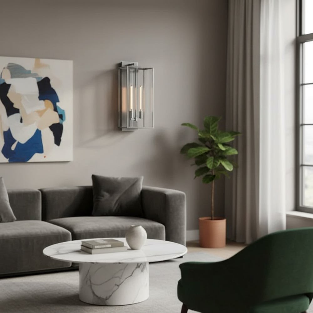 Classic Beckman Vintage Wall Sconce - Steel & Glass Linear Design T463