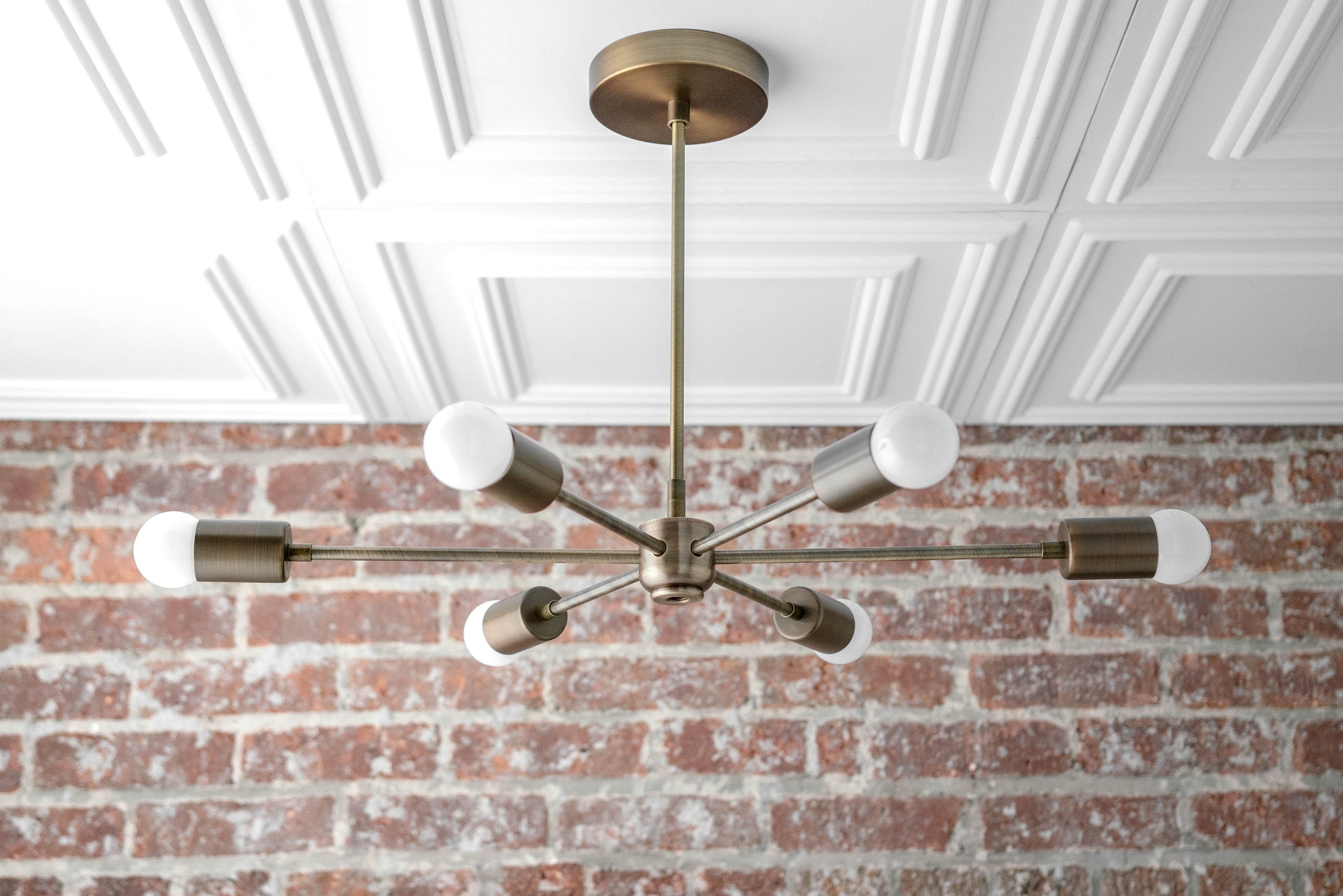 Mobilux Line Mid Century Modern Chandelier - 6 Heads Hanging Ceiling Light T312