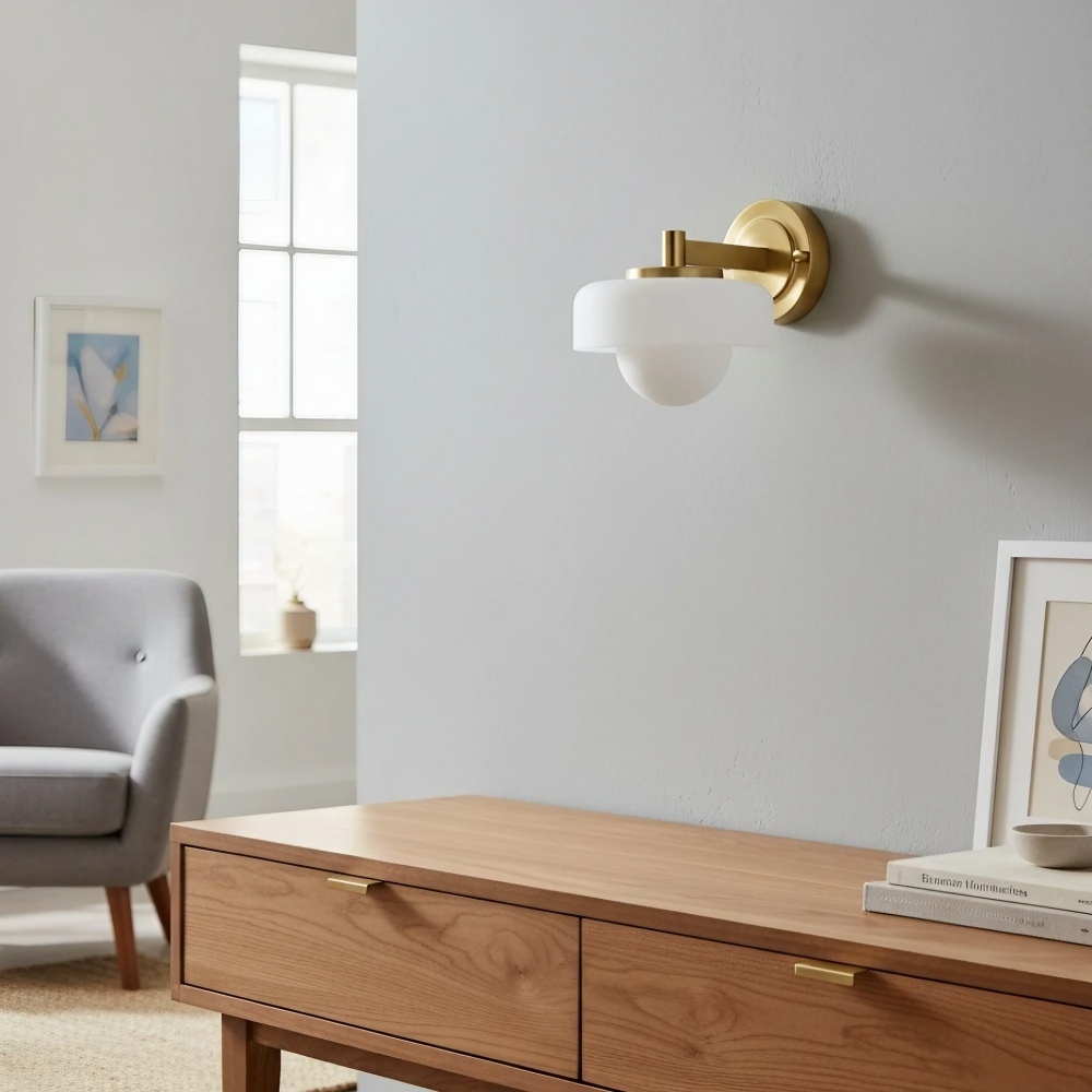 Zirvos Retro Globe Glass Wall Sconce - Elegant Brass-Inspired Shade Wall Light for Corridor T846
