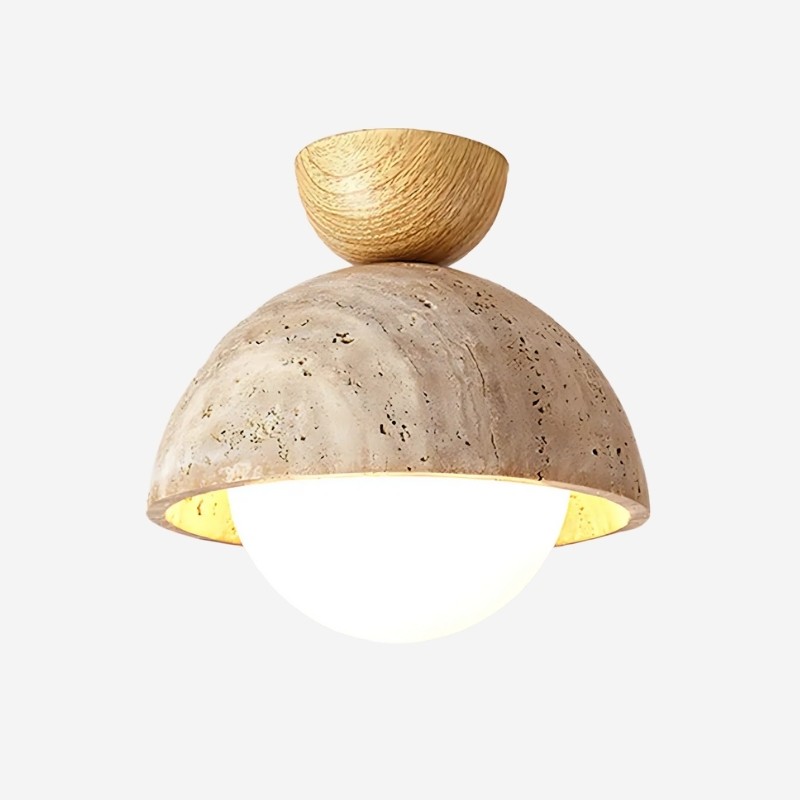 Modern Semicircular Ceiling Light – Travertine Retro Finish S296