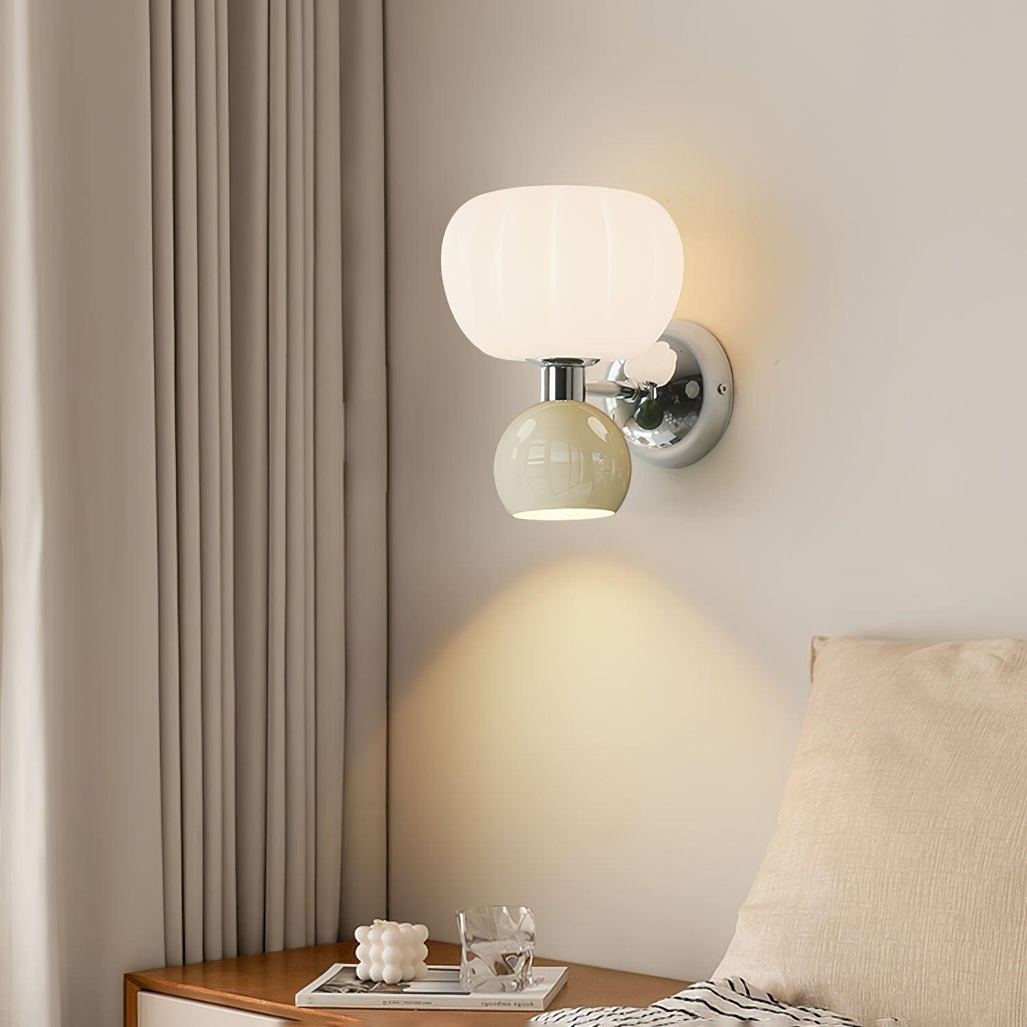 Cream Style Bedroom Bedside Pumpkin Wall Sconce M437