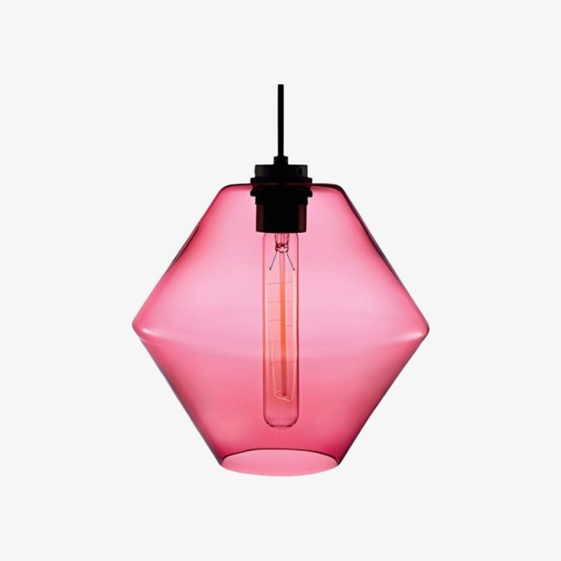 Modern Geometric Glass Pendant Light - Home Decor Multiple Colors Lighting S377