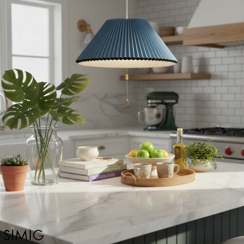 Méduse Pendant Light - Light Blue Papery Design for Modern Interiors