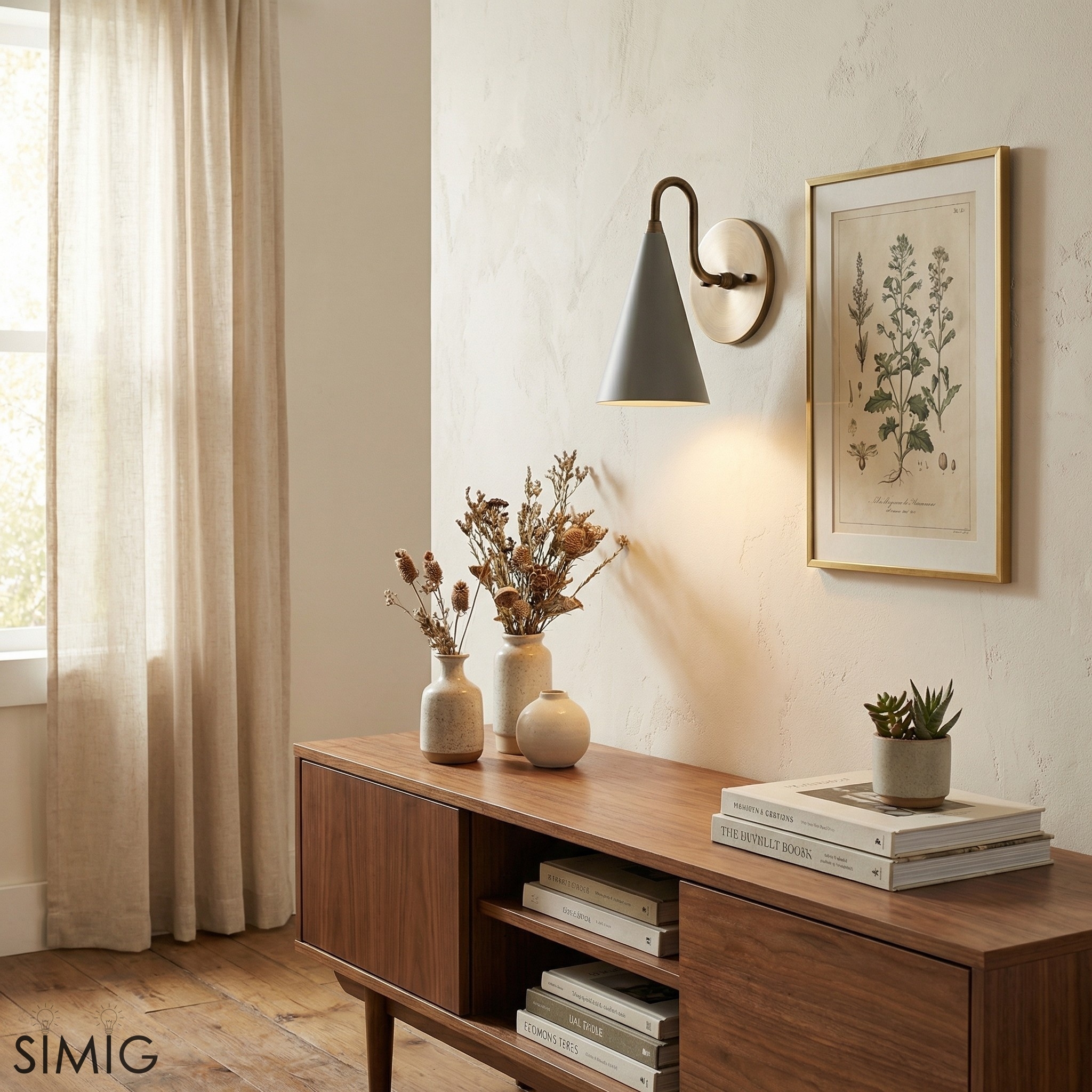 Curva Elegant Taper Shade Wall Sconce - Contemporary Accent for Living Room T780