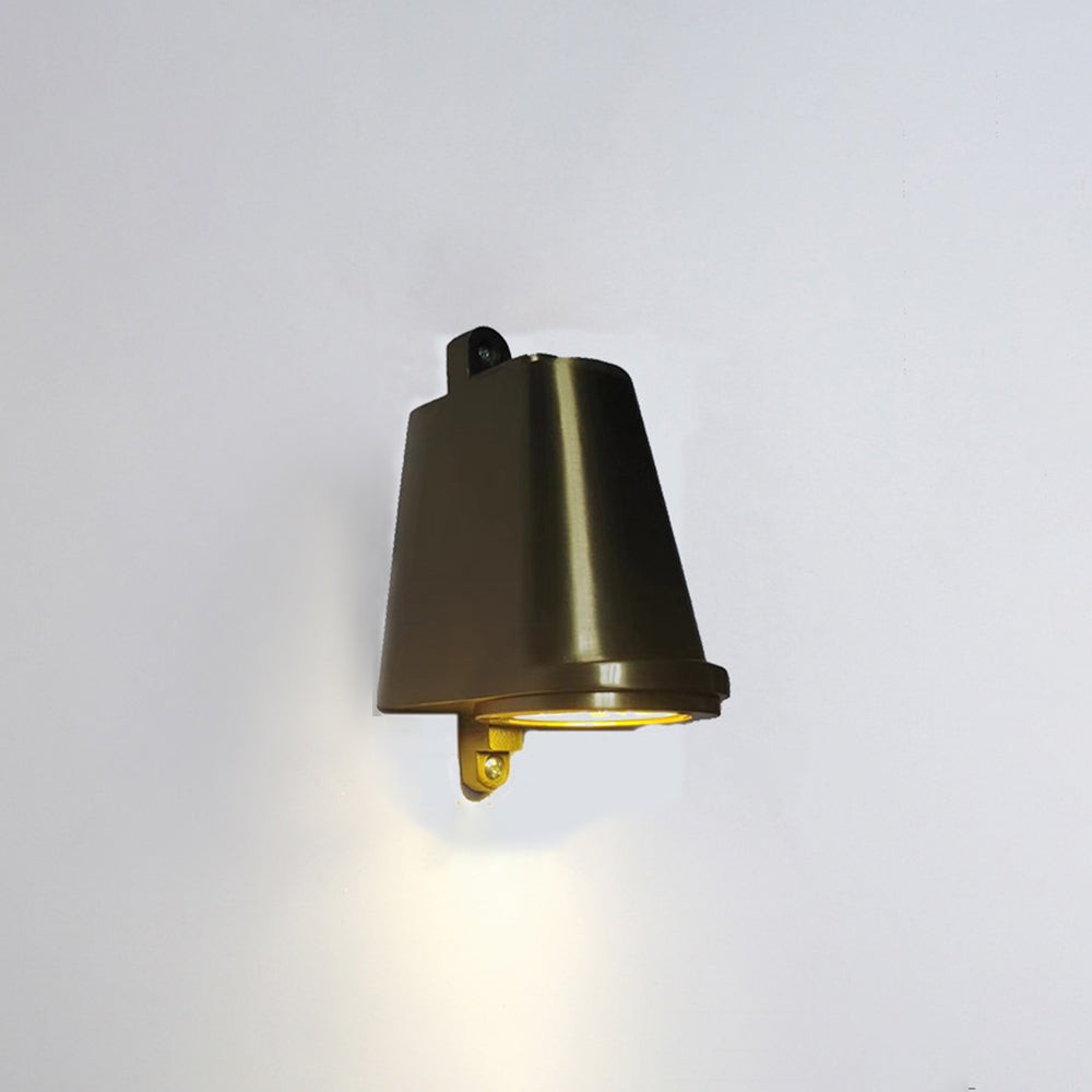 Orr Industrial Metal Bell Shaped Outdoor Wall Lamp, Black/Gray/Coppery/Aluminum G114