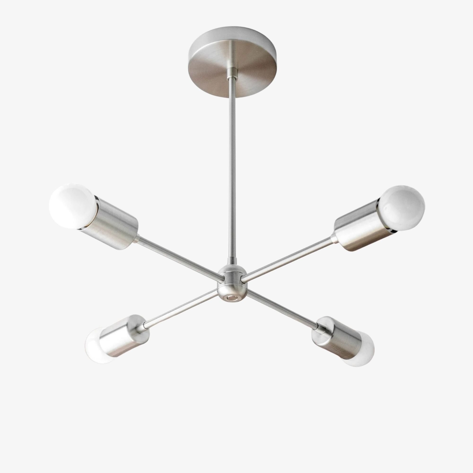 Mobilux Line Mid Century Gold Sputnik Chandelier - Geometric Brass Fixture T325