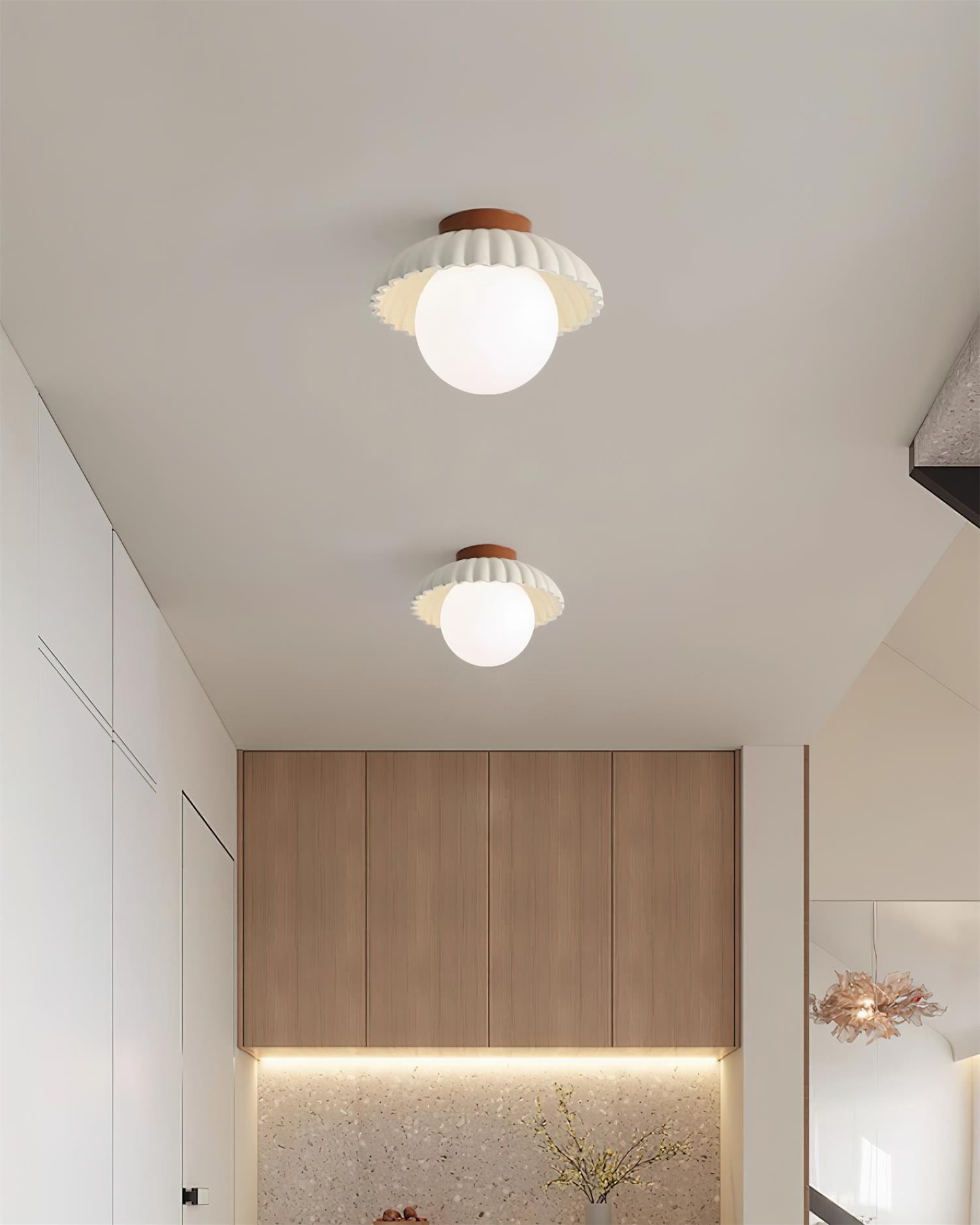 Alien Cream Glass Ceiling Light - Modern Nordic Ceiling Fixture M77