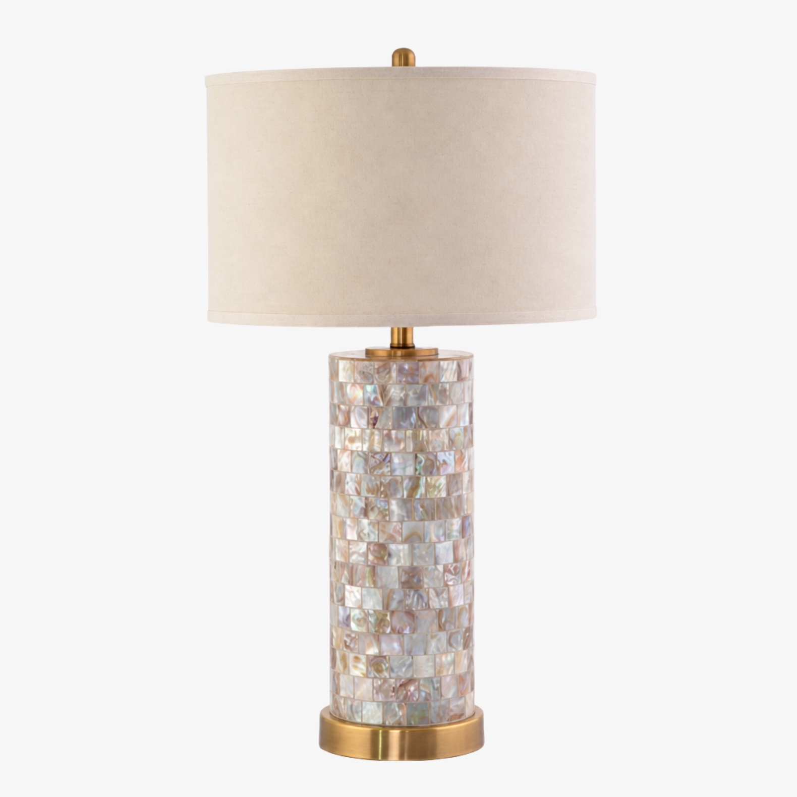 Beamira Natural Shell Mica Table Lamp - Handmade Crafted for Bedroom or Living Room T2200