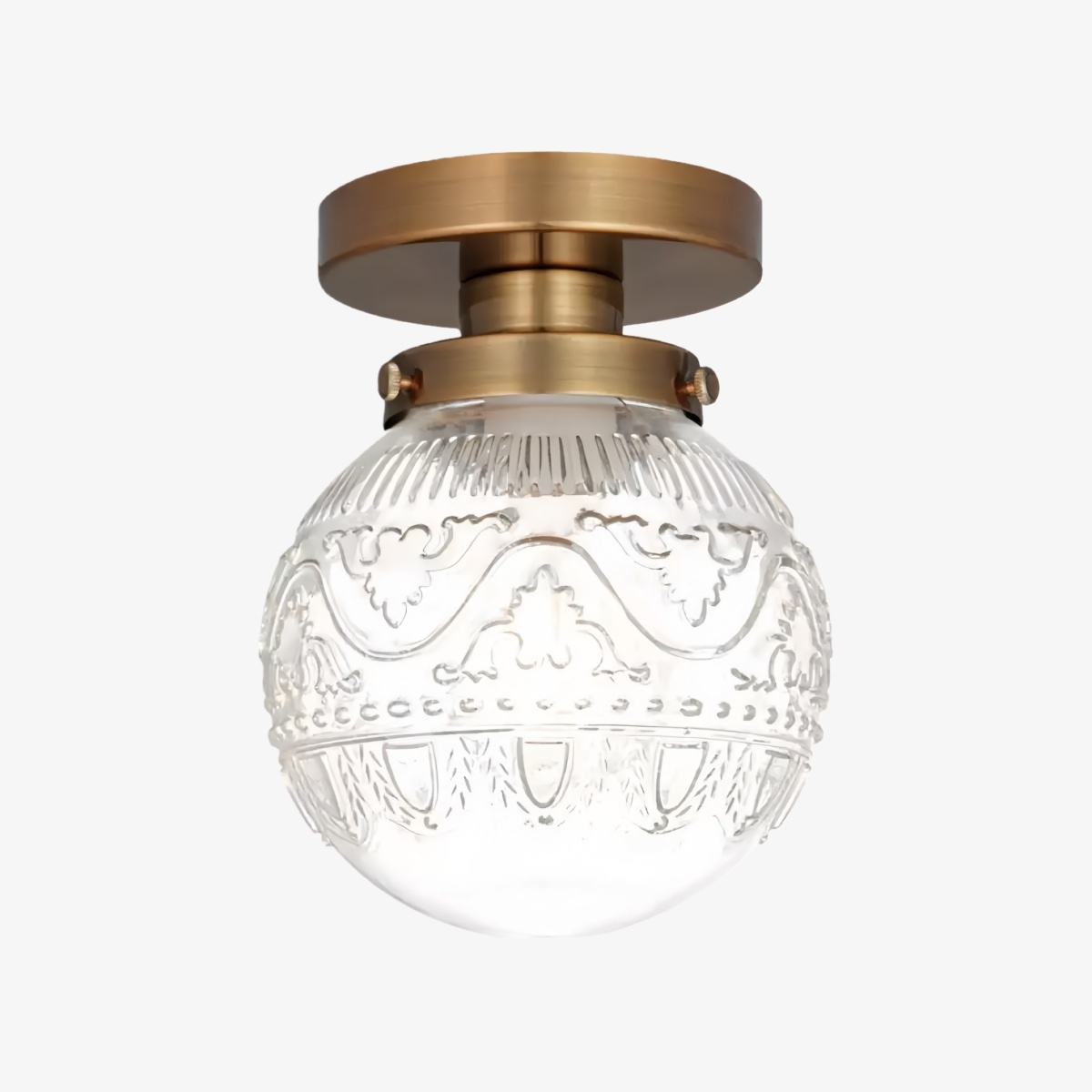 Naveliro Globe Glass Semi Flush Ceiling Lamp - Timeless Retro Bedroom Lighting T1082