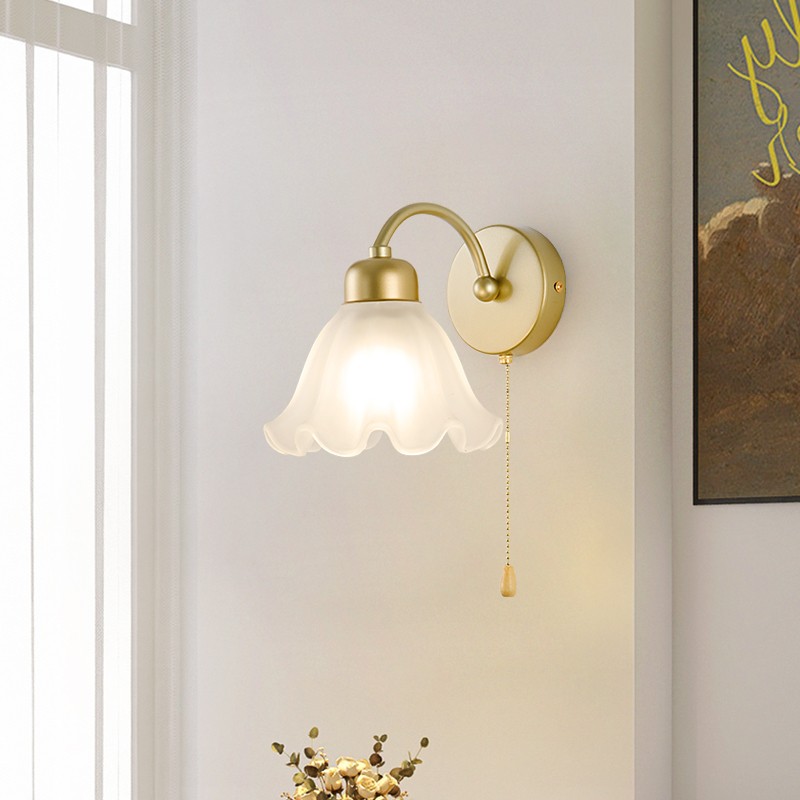 Flora Country Style Ribbed Glass Wall Light