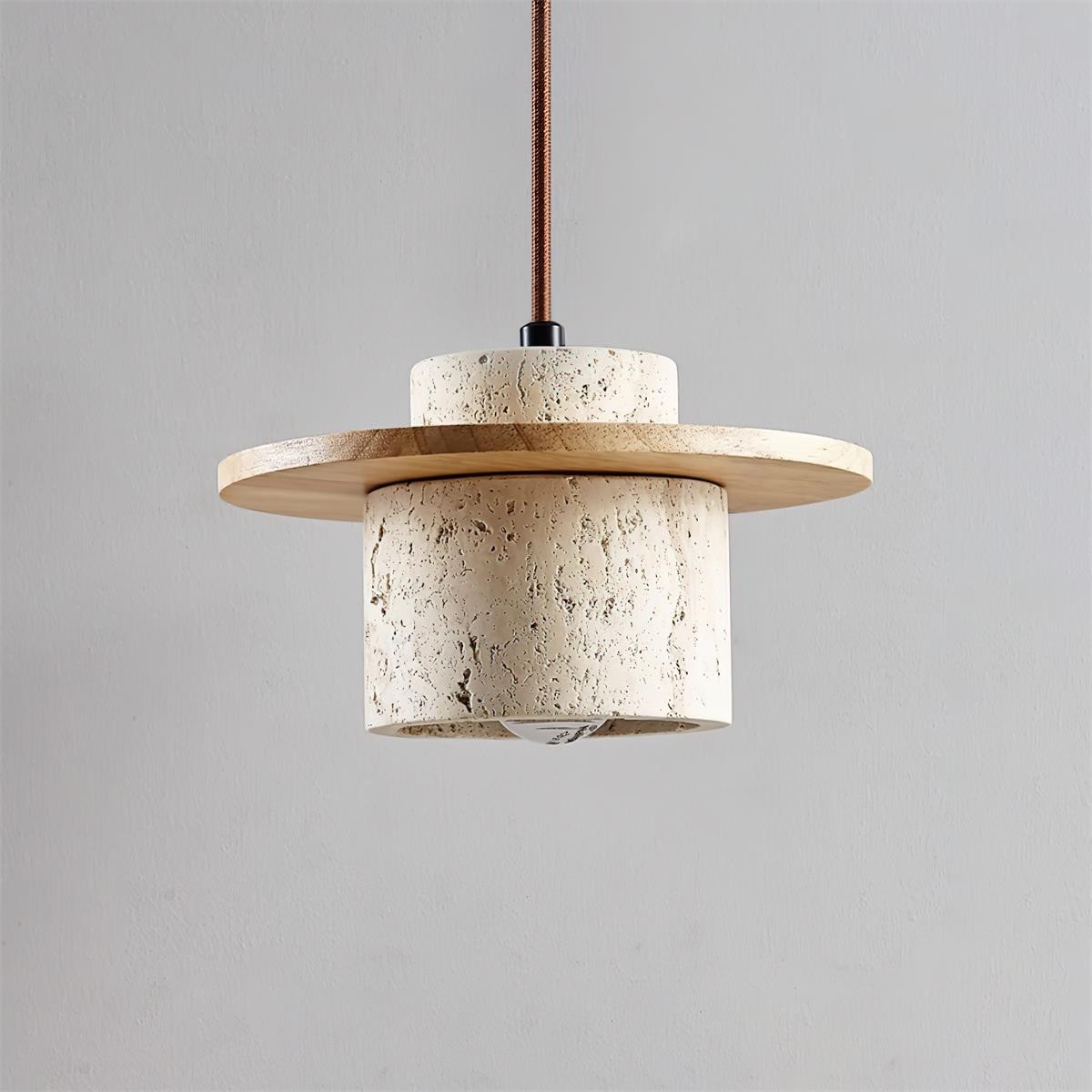 Elegant Textured Cylindra Stone Pendant Lamp G11