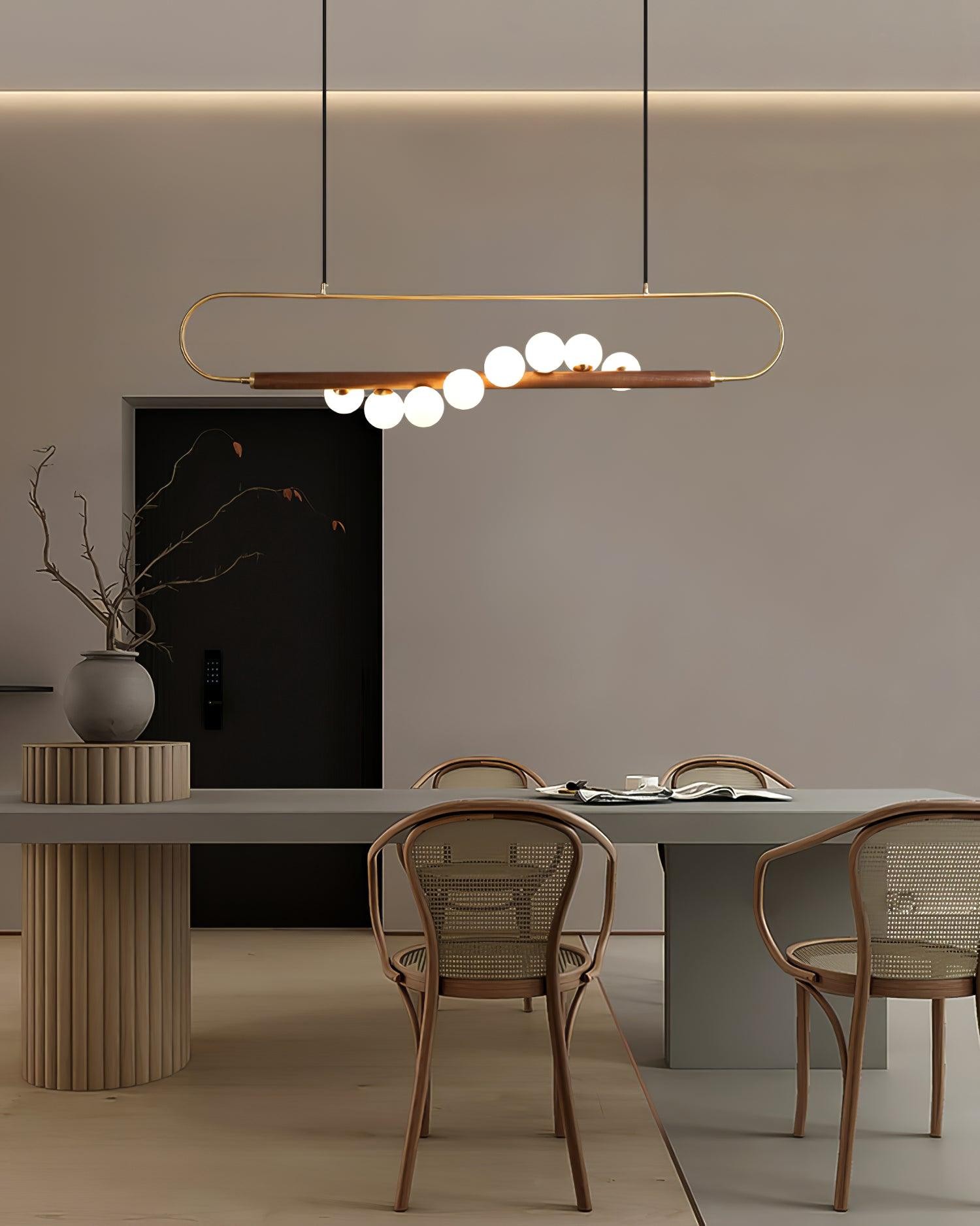 Modern Walnut Simple Chandelier M32