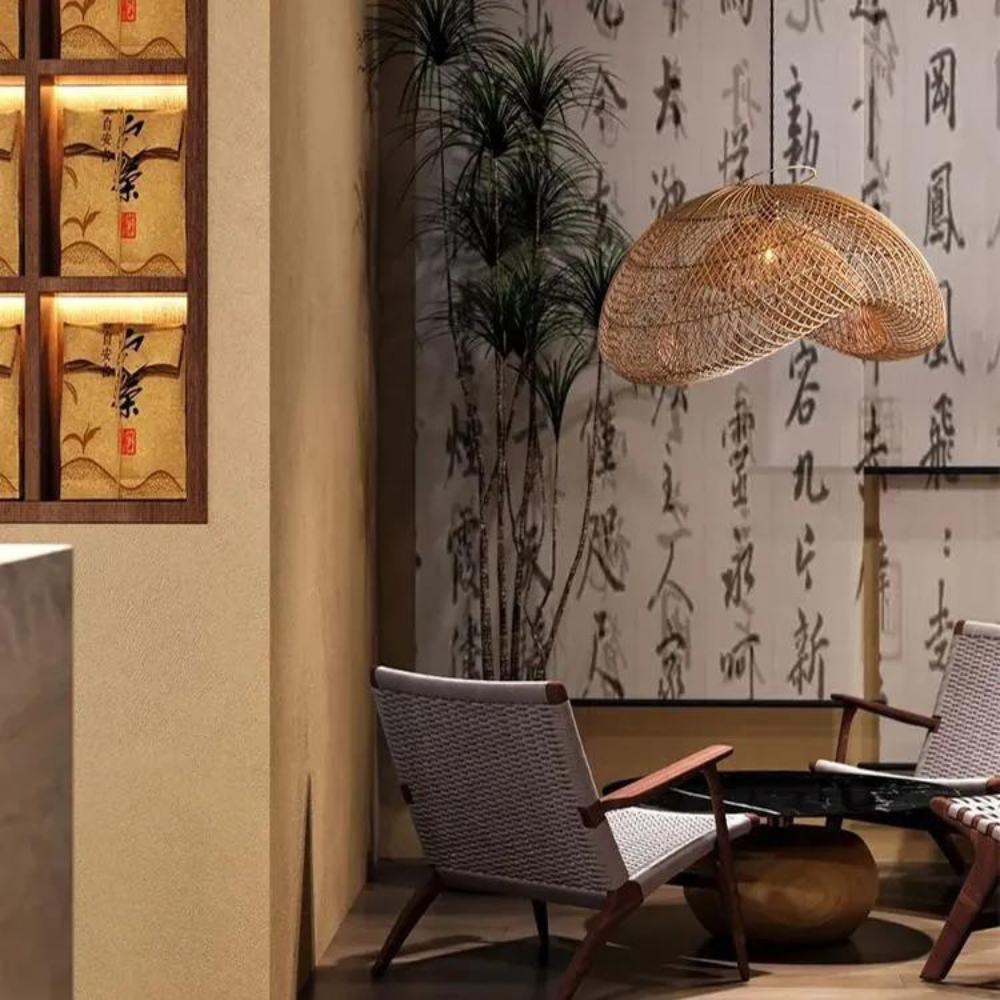 The Alluring Rattan Essence of Wabi-Sabi Pendant Light T2056