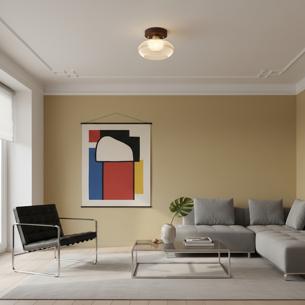 Soliro Soft Rounded Glass Dome Ceiling Light - Contemporary Flush Mount for Hallway and Bedroom T1088