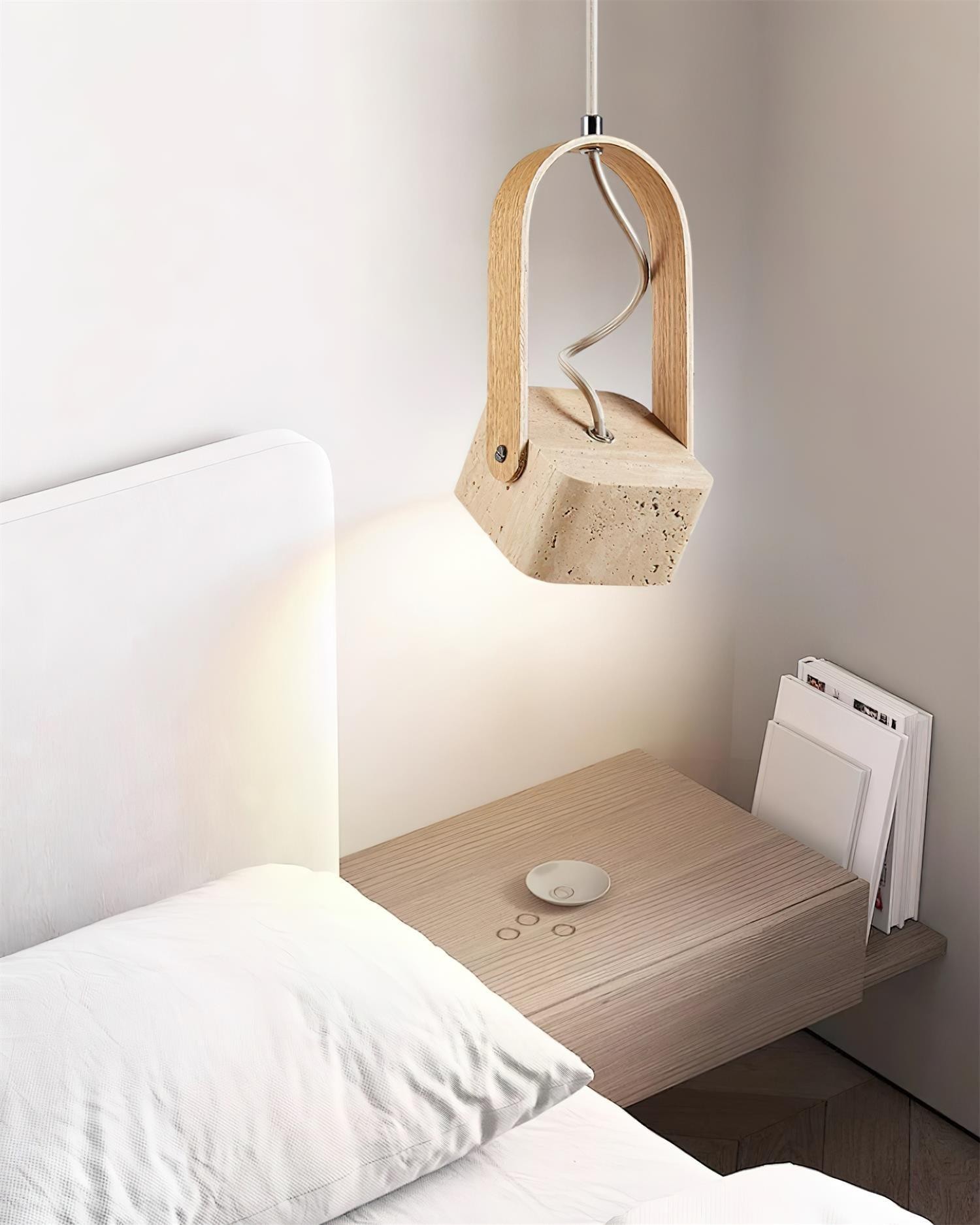 Geometric Yellow Travertine Pendant Lamp M267