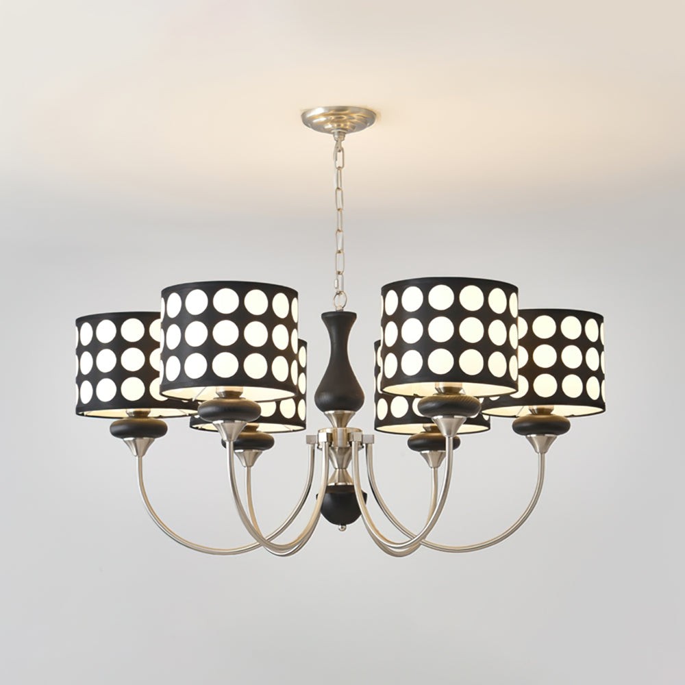 Geometry Black Polka Dots Fabric Chandelier S364