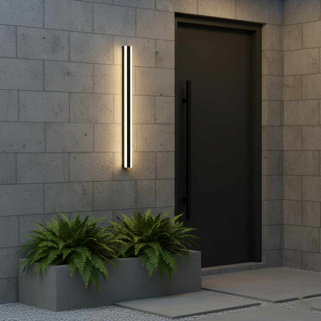 Edge Smooth Minimalist Linear Metal Outdoor Wall Lamp T2189