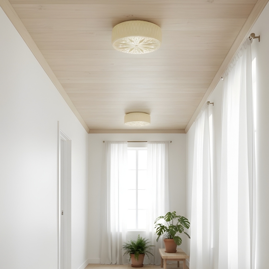 Mistaro Minimal Glass Ceiling Lamp - Flush Mount Design for Living Room and Bedroom T1121