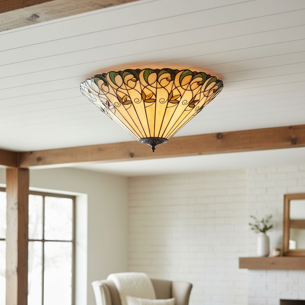 TF Jamelia Light - Decorative Art Glass - Flush Mount Timeless Style for Hallway T1041