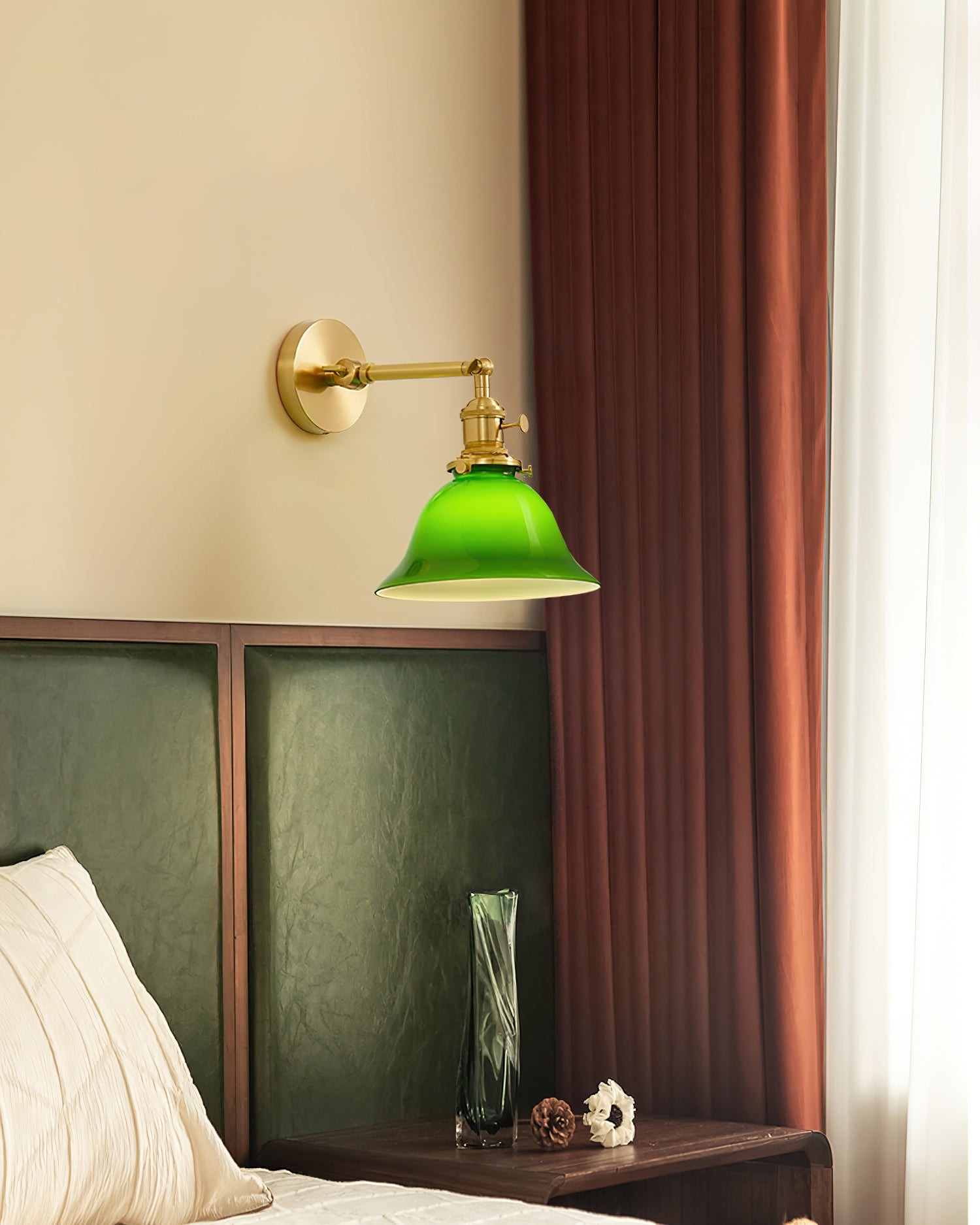 Personalized Green Bell-Shaped Wall Lamp M154