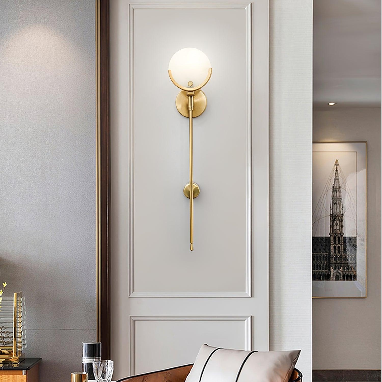 Ava Brass Alabaster Wall Lamp T1612